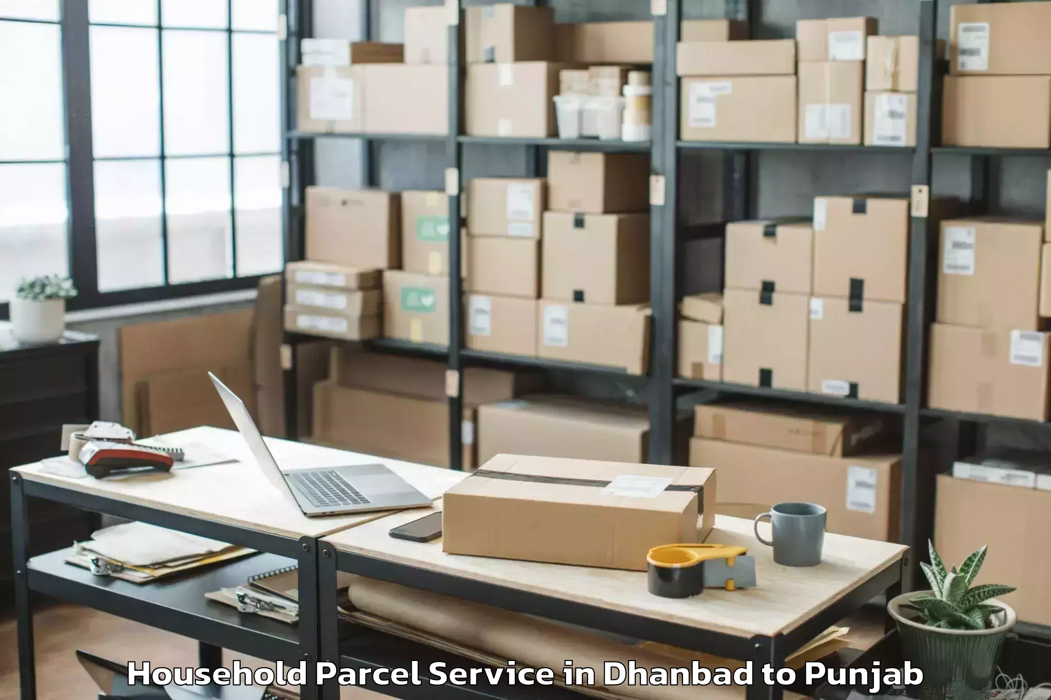 Easy Dhanbad to Guru Kashi University Talwandi Household Parcel Booking